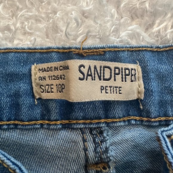 Sandpiper Cropped Striped Cuff Jeans Womens Size 10P - Picture 3 of 5